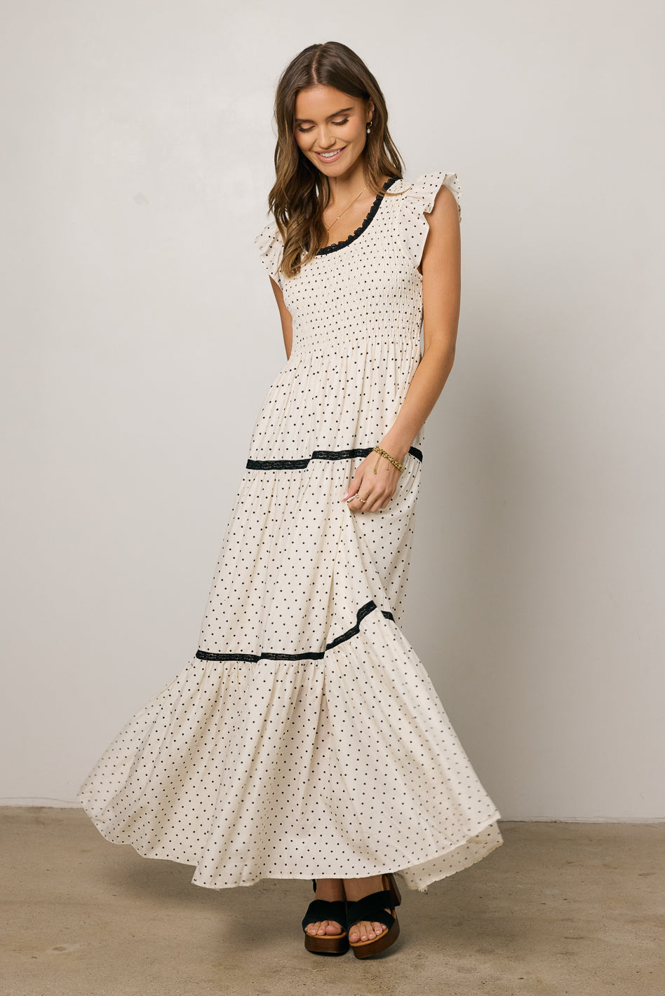 maxi polka dot dress