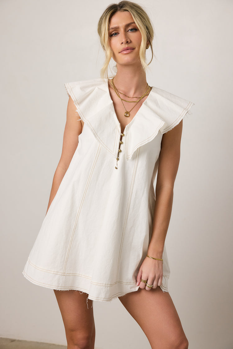 mini dress with button detail