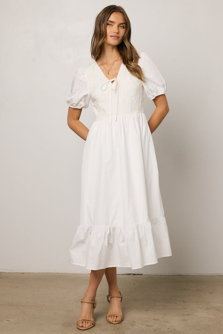 midi dress in white