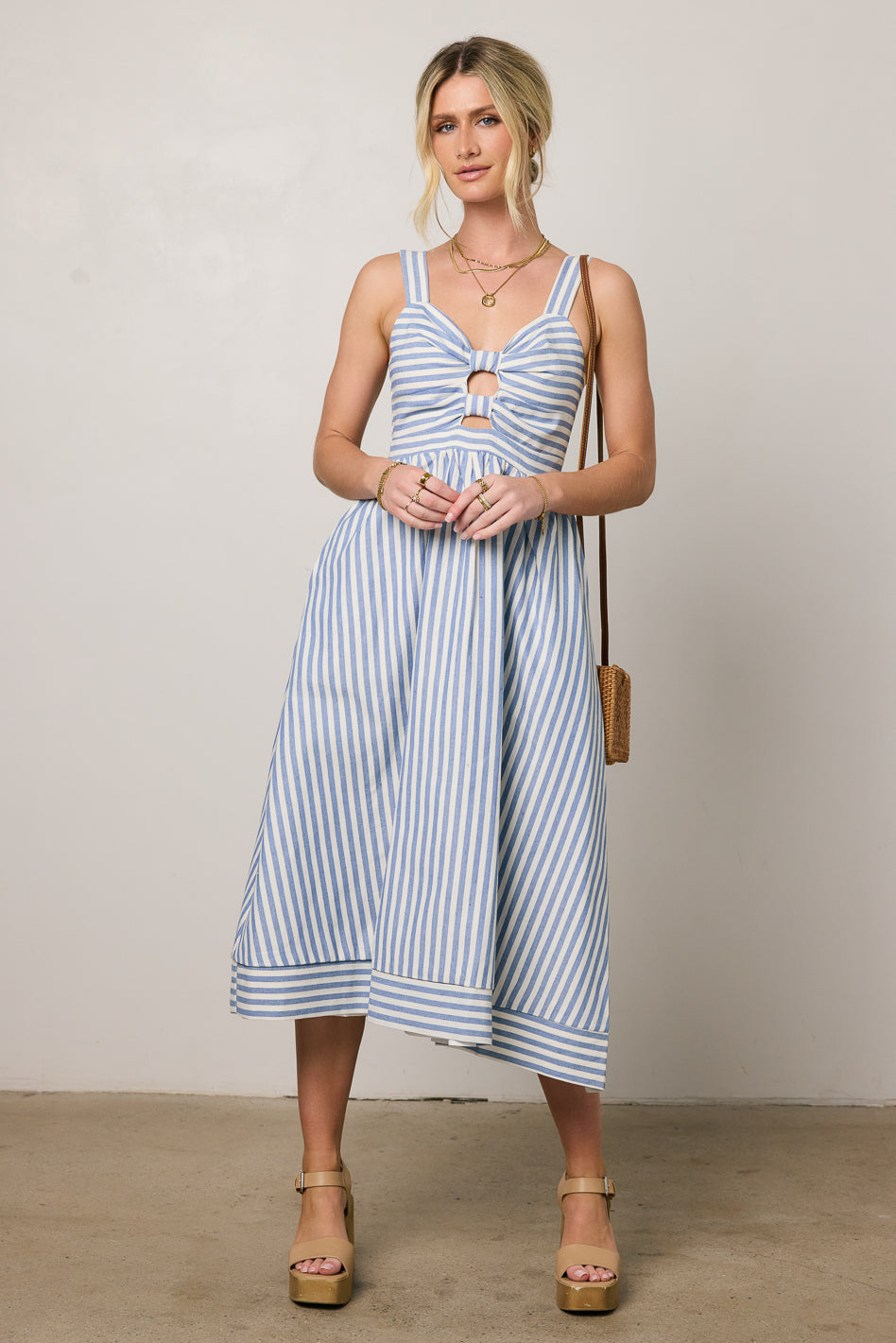 sleeveless striped dress
