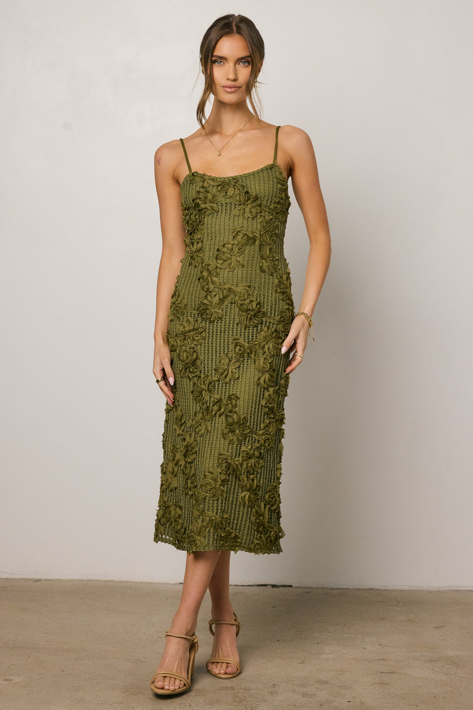 Cyrus Textured Midi Dress