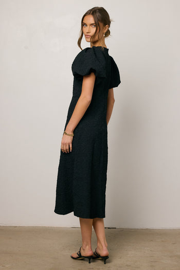 black midi dress