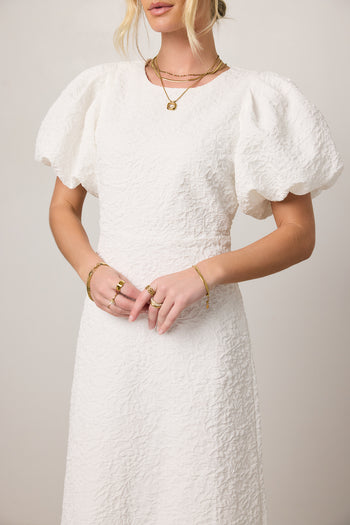 textured white dress