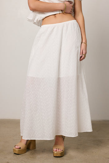 floral embroidered maxi skirt