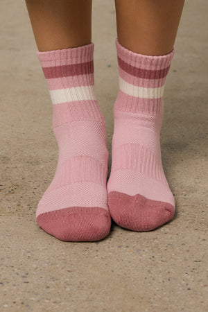 Striped Knit Socks in Blush