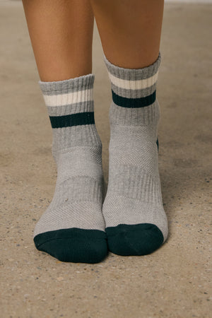 Striped Knit Socks in Grey