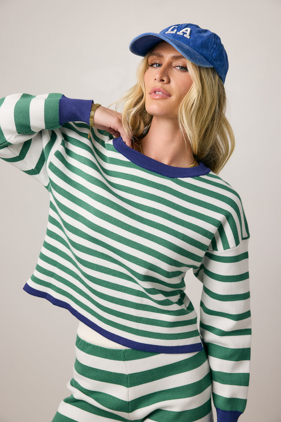 striped long sleeve sweater