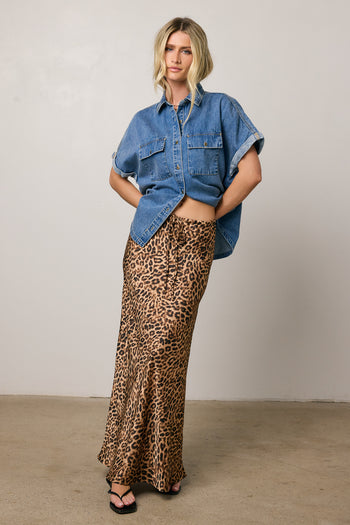 leopard maxi skirt