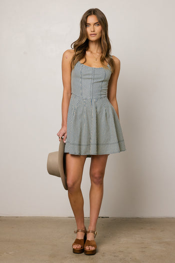 striped mini dress