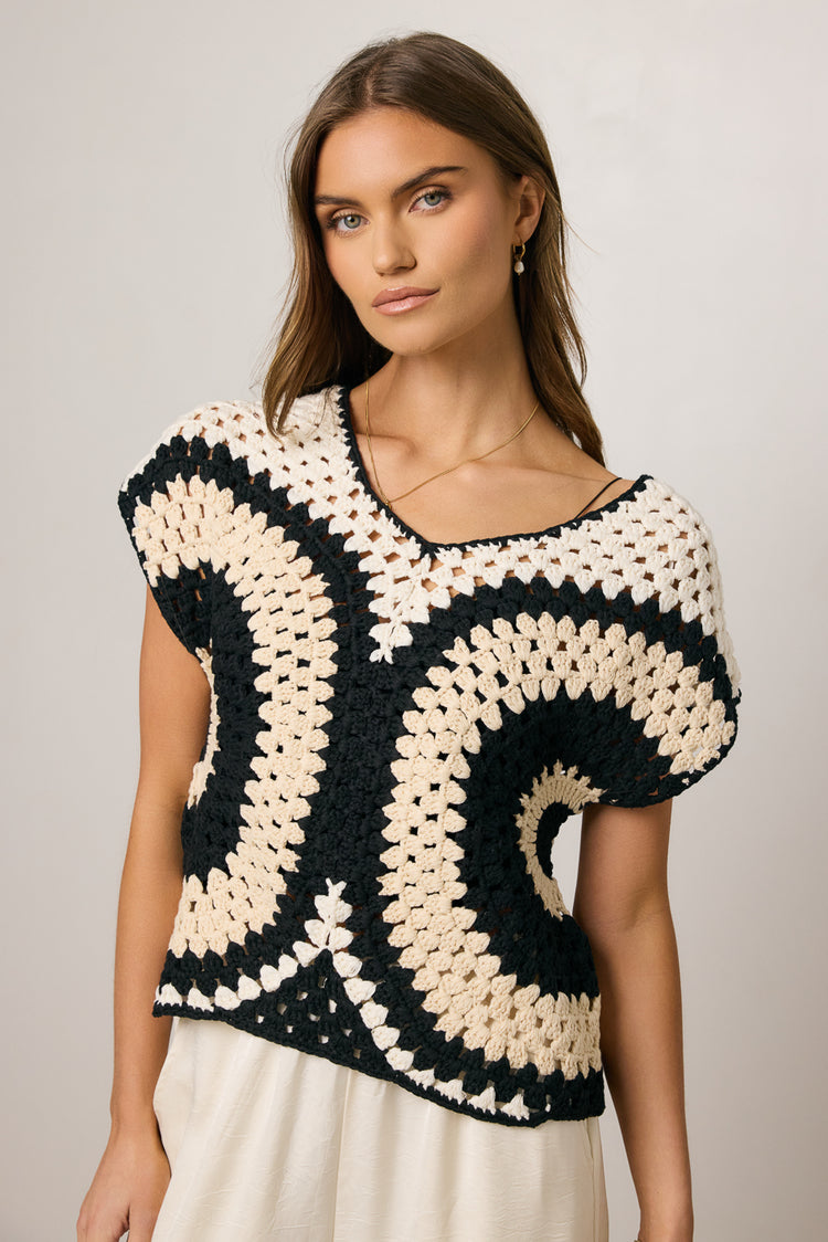 black and white top