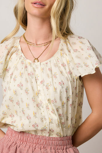 Terry Floral Blouse - FINAL SALE
