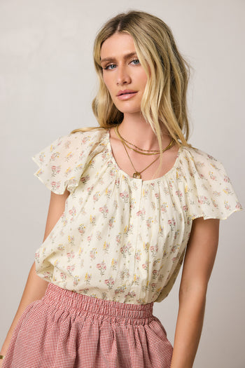 Terry Floral Blouse - FINAL SALE