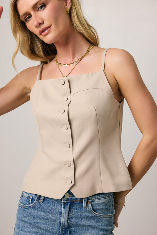Helaina Button Front Top