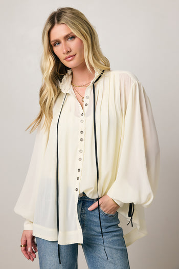 SHEER BLOUSE IN CREAM