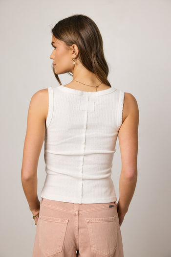 Apollo Knit Tank Top in White