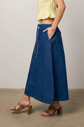 flared bottom maxi skirt