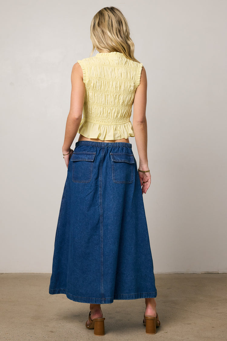 smocked yellow top