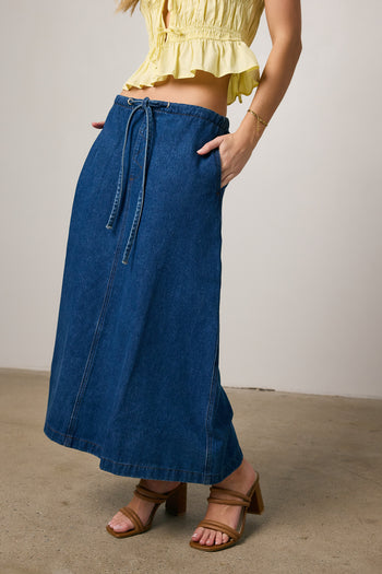 maxi skirt with waist tie