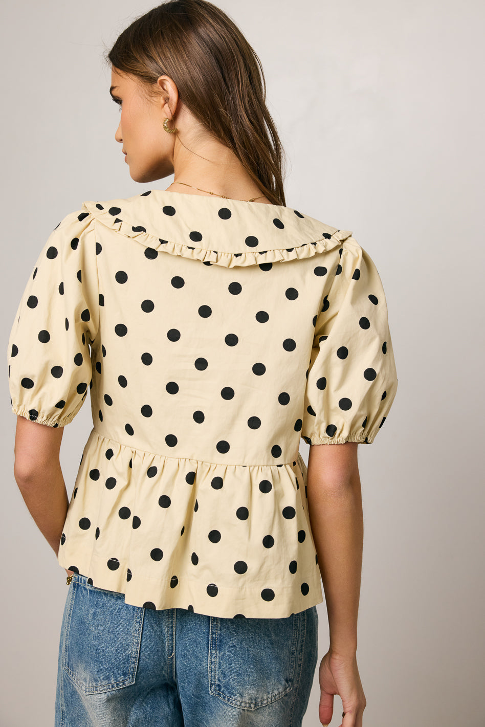 polka dot peplum top