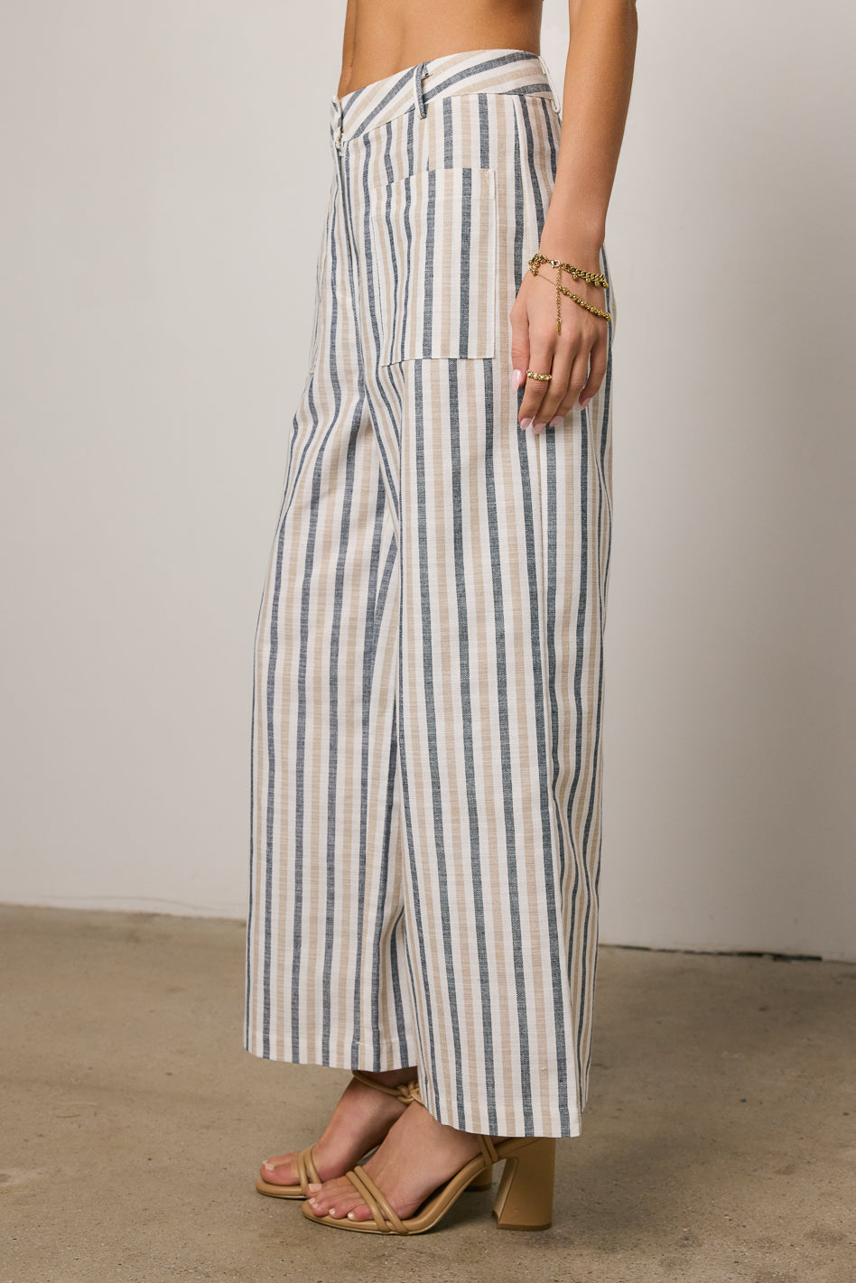 wide leg striped pants