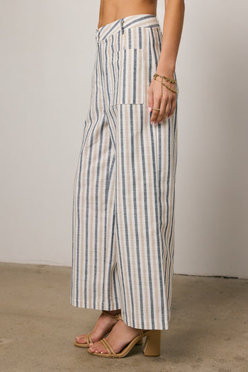 wide leg striped pants