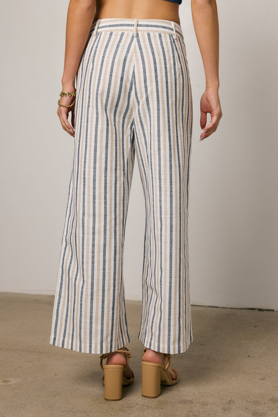 blue striped pants