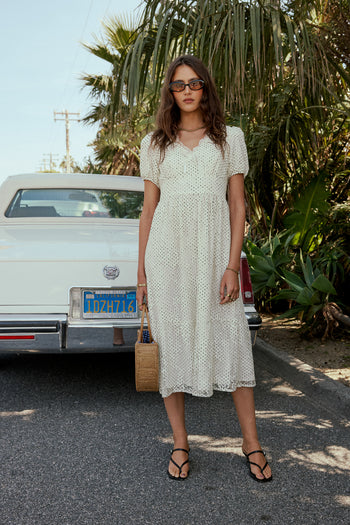 polka dot midi dress
