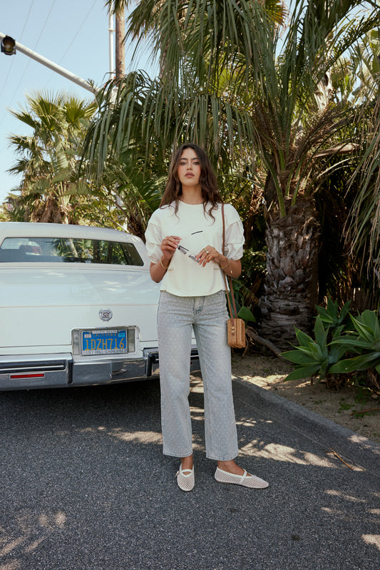 Wyatt Tiered Sleeve Top in Cream