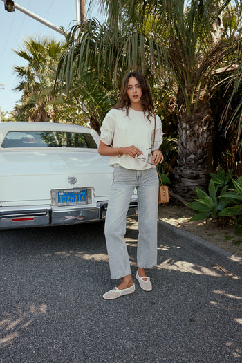 light wash denim pants