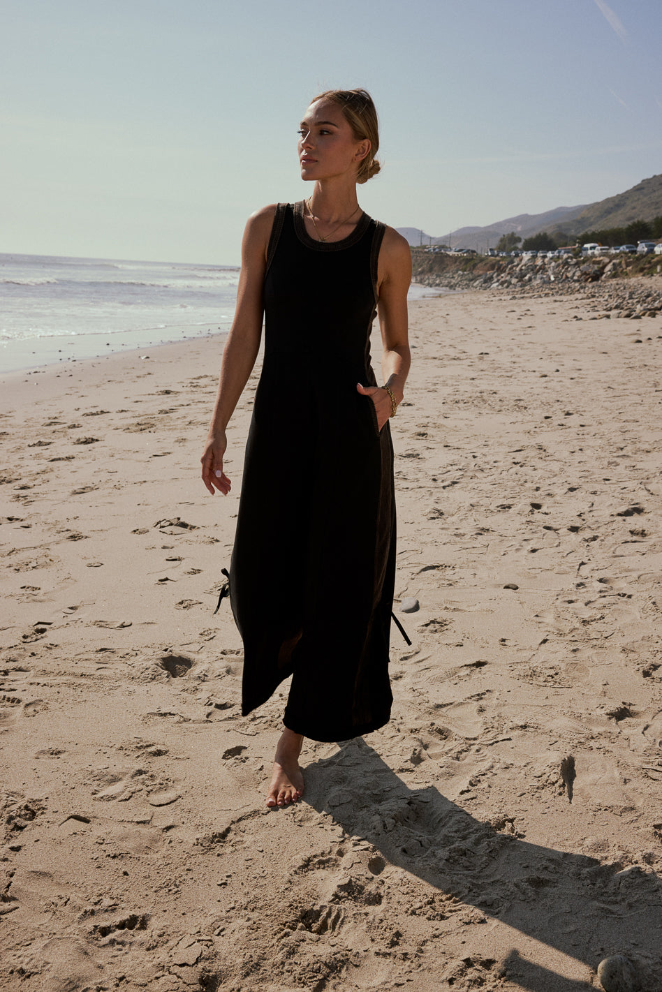 KNIT JUMPSUIT IN CHARCOAL 