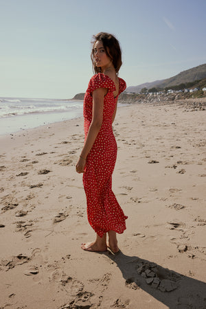 fitted lace wedding dress Grayson Floral Maxi Dress in Red