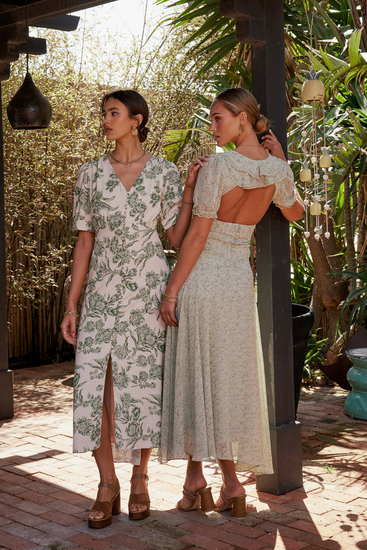 sage floral dress