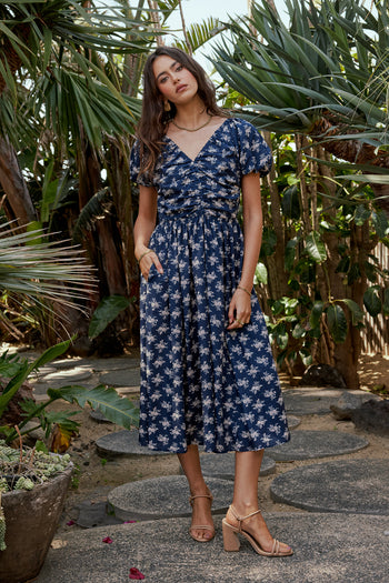 short sleeve floral maxi dress