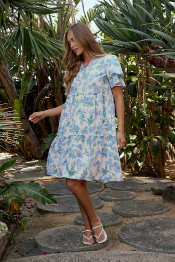 blue and purple dress