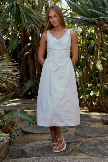 BLUE TIE FRONT DRESS