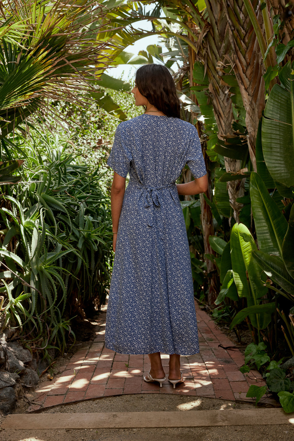 Ember Floral Midi Dress in Blue Ember Floral Midi Dress in Blue