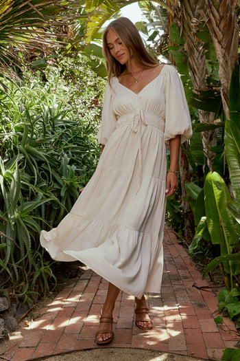 midi dress in ivory 