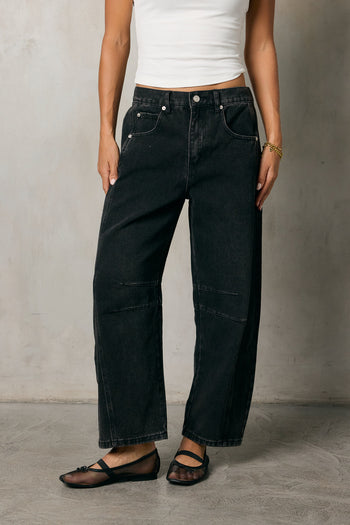 Lisette Barrel Jeans in Black - FINAL SALE