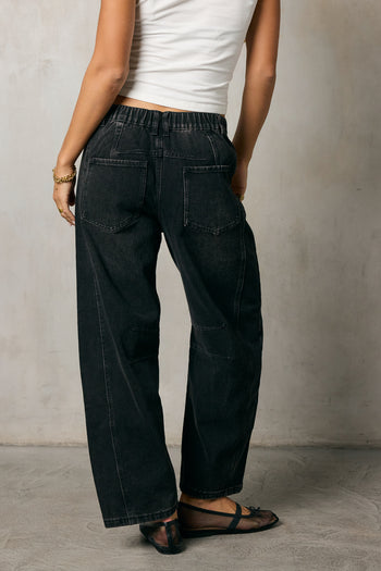 Lisette Barrel Jeans in Black - FINAL SALE
