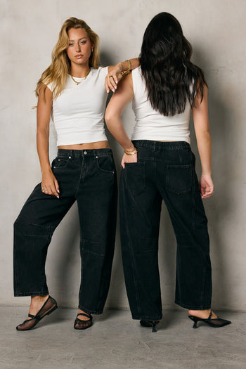 Lisette Barrel Jeans in Black - FINAL SALE