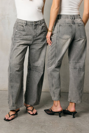 Lisette Barrel Jean in Grey - FINAL SALE