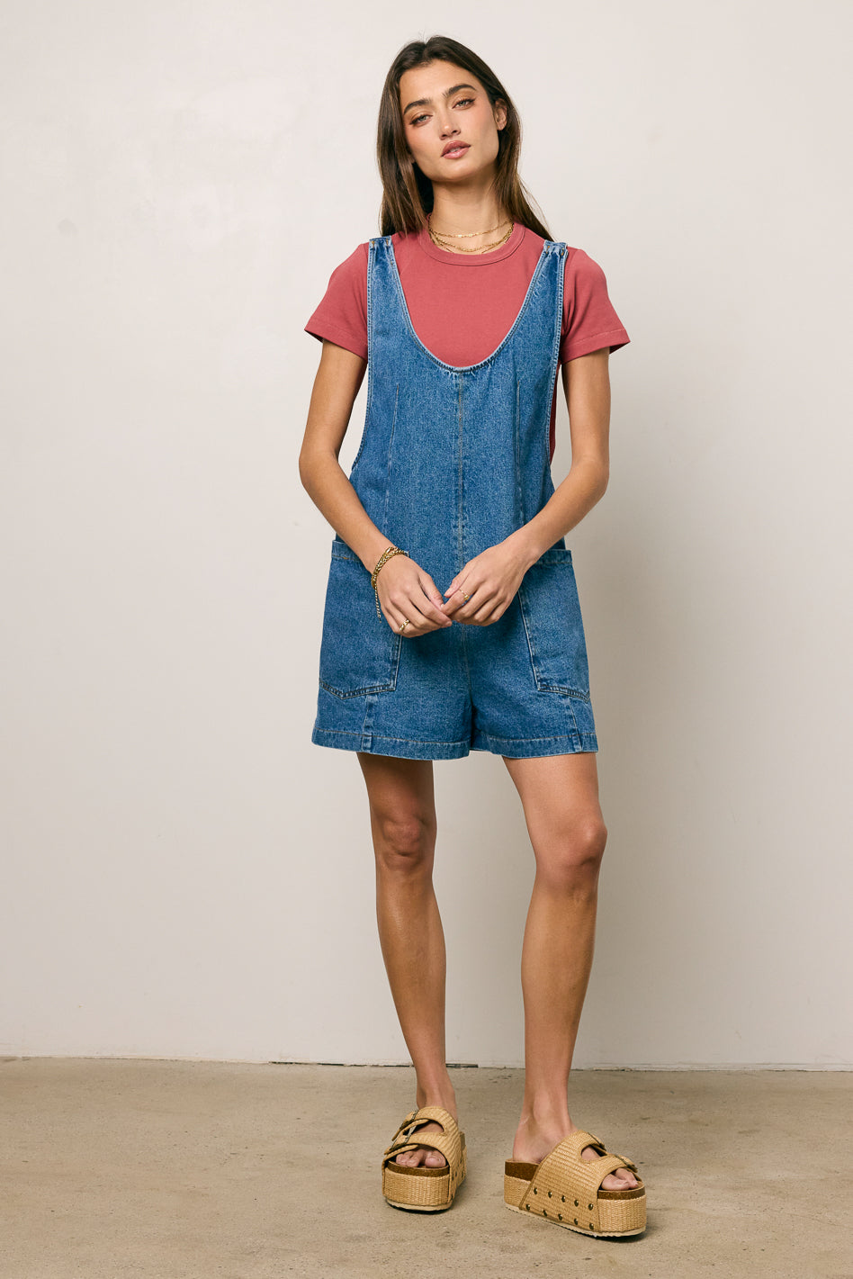 Scottie Denim Overalls in Medium Wash - FINAL SALE