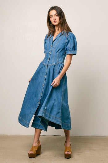 DENIM MIDI DRESS