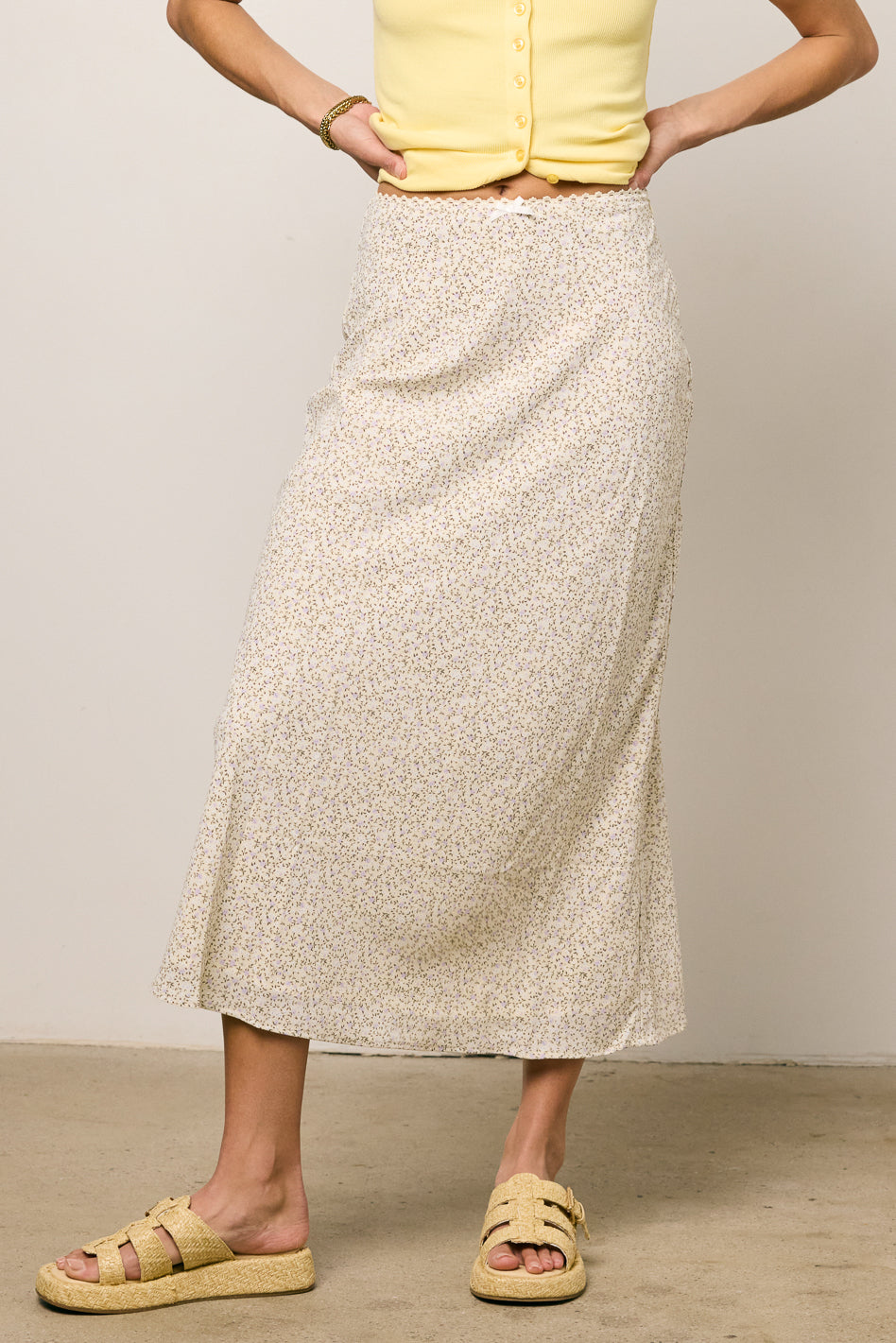 printed floral skirt