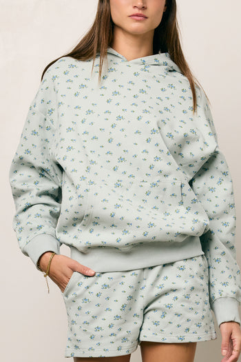 FLORAL HOODIE WITH MATCHING SHORTS