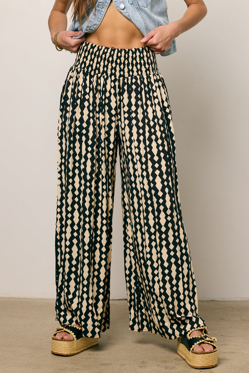 printed soft bottom pants