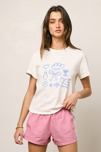 Bella Mia Graphic Tee in Blue - FINAL SALE