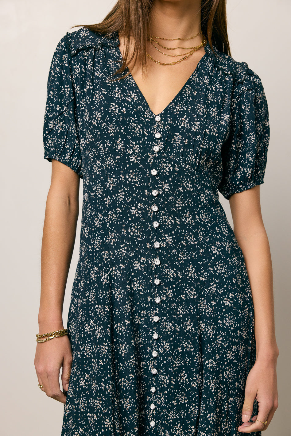 button front short sleeve dress