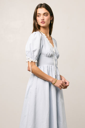 Romy Lace Trim Midi Dress - FINAL SALE