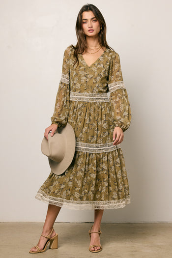 long sleeve printed dress